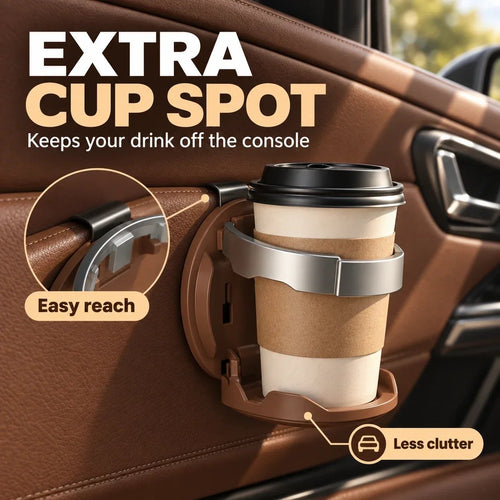 🥤 Last Day 50% OFF✨-🚗Foldable Car Door Cup Holder & Phone Stand for Easy 📱