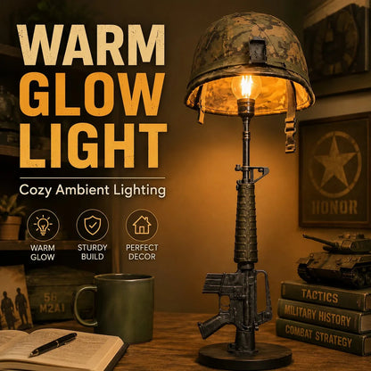 🪖 Last Day 50% OFF✨-💡Tactical Rifle & Helmet Table Lamp with Trigger Switch for Unique Military-Style Decor 🔥
