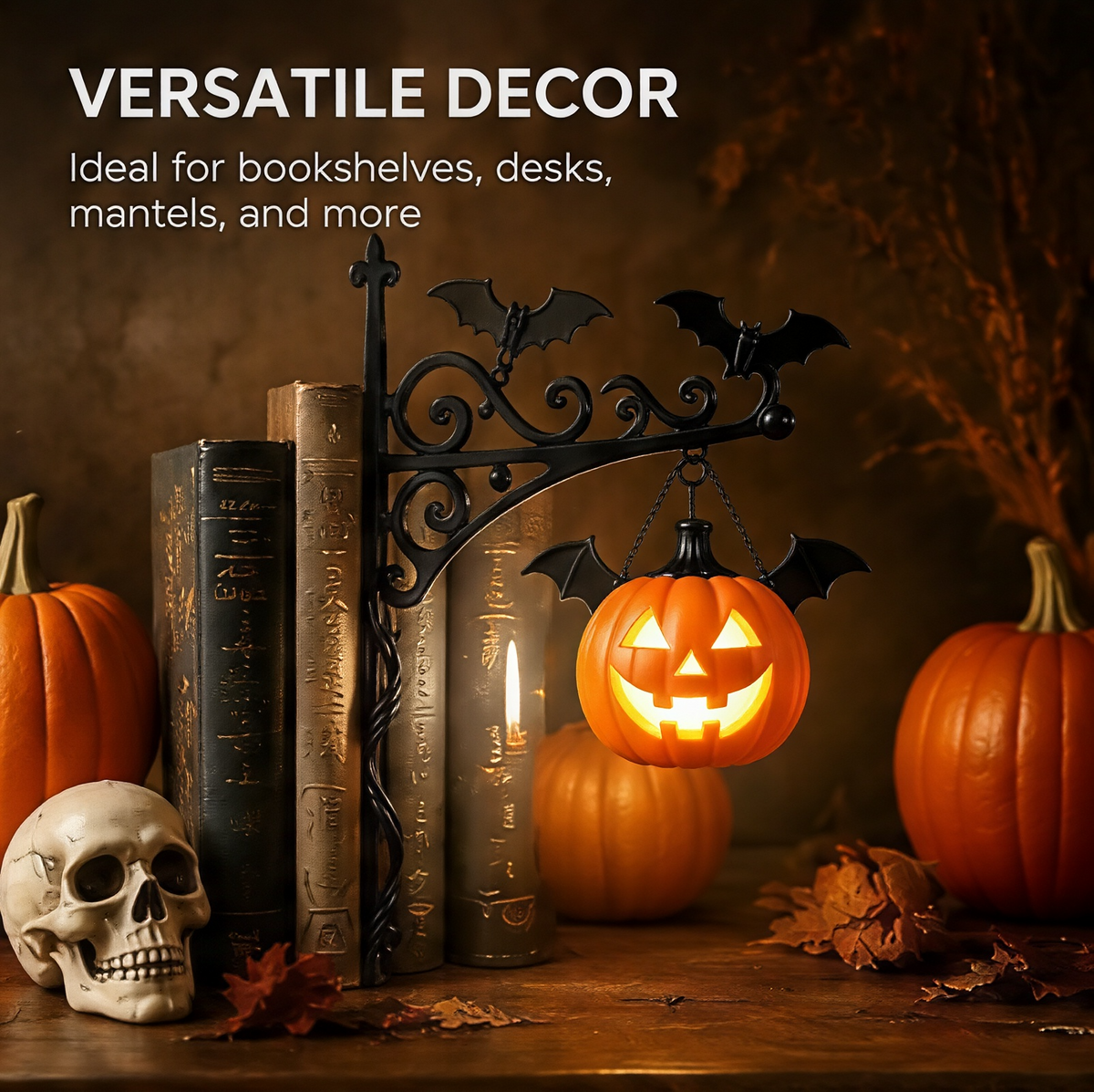 🔥 Last Day 50% OFF✨-👻 Halloween Bookend Light Adds Gothic Spooky Charm to Your Home Decor 🎃✨