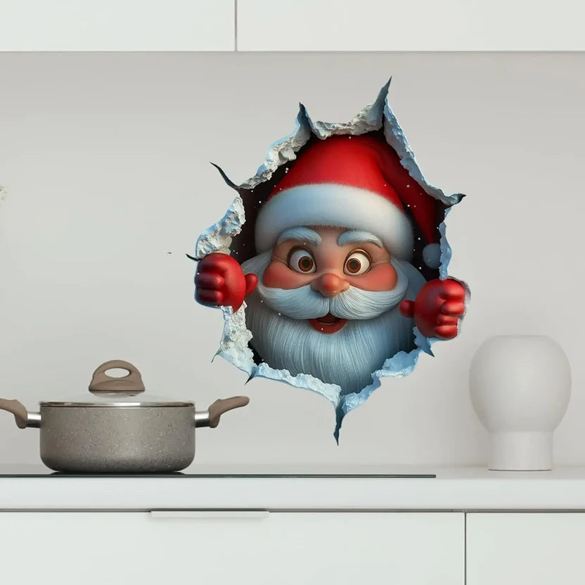 🎅 3D Santa Face Stickers – Easy Peel-and-Stick Holiday Magic ✨