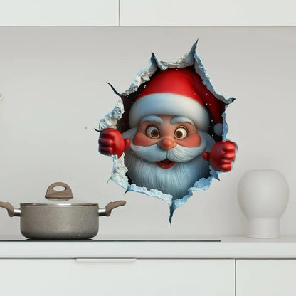 🎅 3D Santa Face Stickers – Easy Peel-and-Stick Holiday Magic ✨