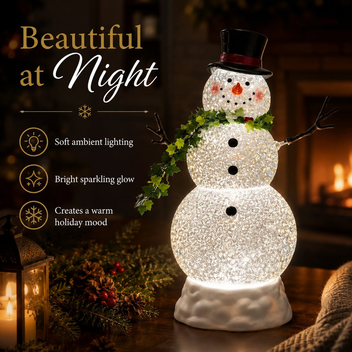 💡 Last Day 50% OFF✨-⛄Glowing Snowman Crystal Globe for Magical Christmas Decor 🎄