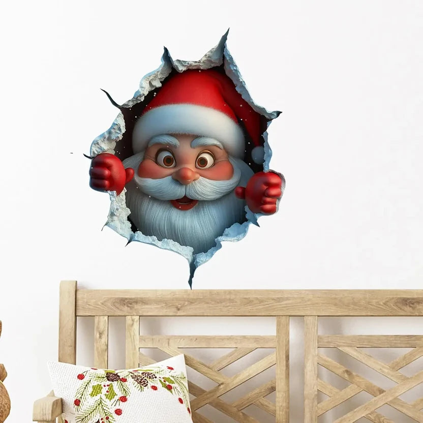 🎅 3D Santa Face Stickers – Easy Peel-and-Stick Holiday Magic ✨