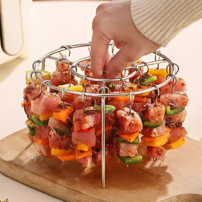 ⏰Last day Promotion 🔥-🥩 Air Fryer Kebab Grill Makes Juicy BBQ Skewers Easily 🍤