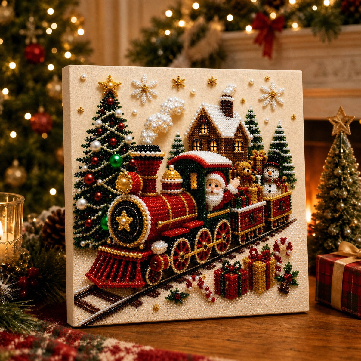 🎅🎄Premium 3D Pearl Christmas Wall Decoration Set – DIY Holiday Decor⛄️❄️