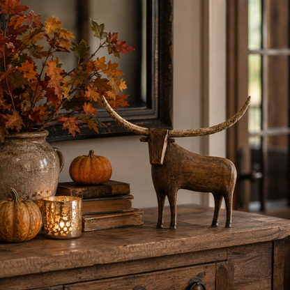🔥 Today Only 50% OFF-🐂Vintage Longhorn Bull Sculpture