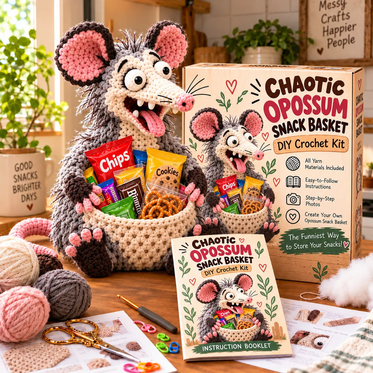 🧶 Holiday Celebration 50% OFF ✨-😂Funny Crochet Animal Snack Baskets for Cute Storage 🐻