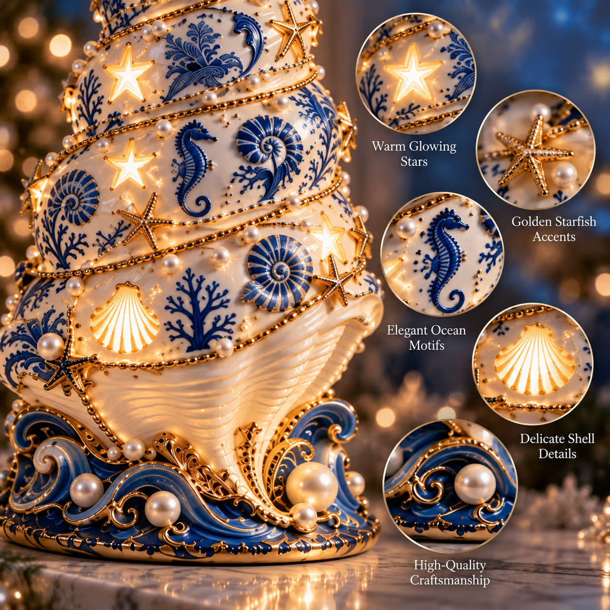 🌊 Holiday Celebration 50% OFF ✨-🐚Ocean-Inspired Christmas Tree Projection Lamp✨