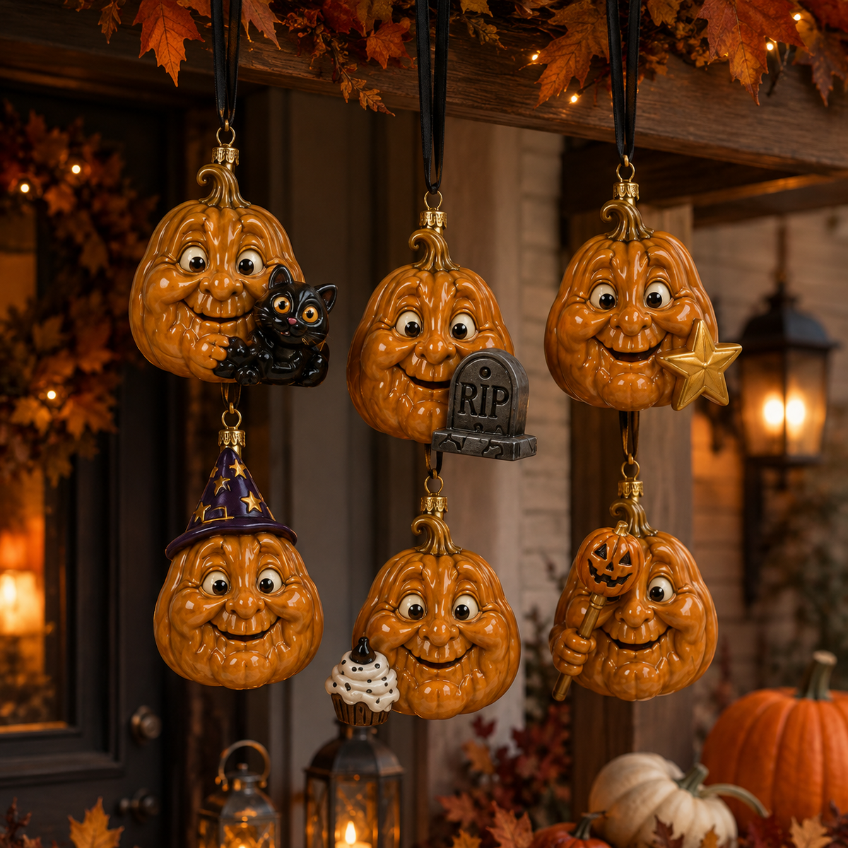 🎁 Last Day 50% OFF✨-🎃24-Day Christmas Countdown Advent Calendar with Halloween Pumpkin Ornaments🎄