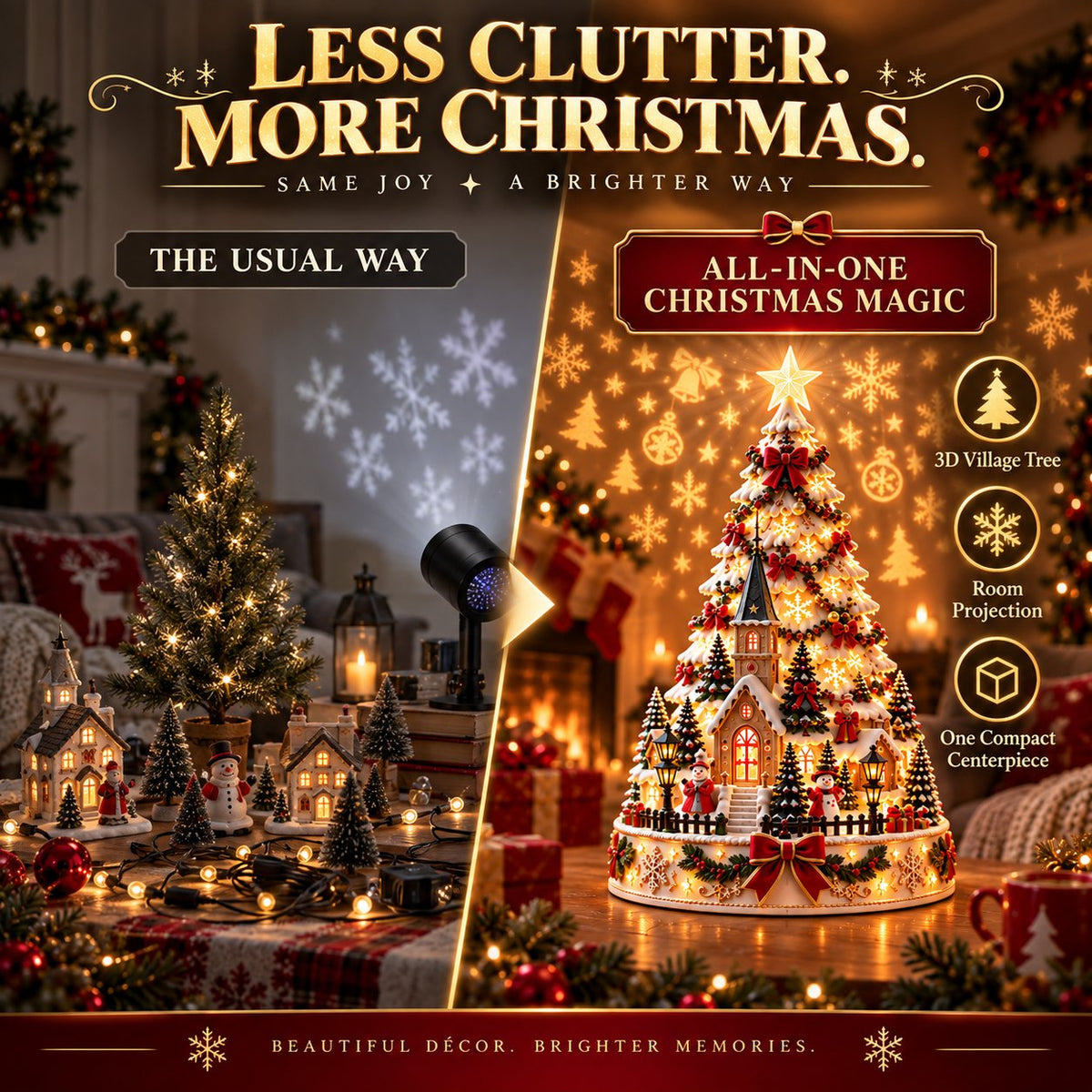 🌟Last day Promotion 🔥-🎄Christmas Village Lightscape Tree for Magical Holiday Decor 🏡