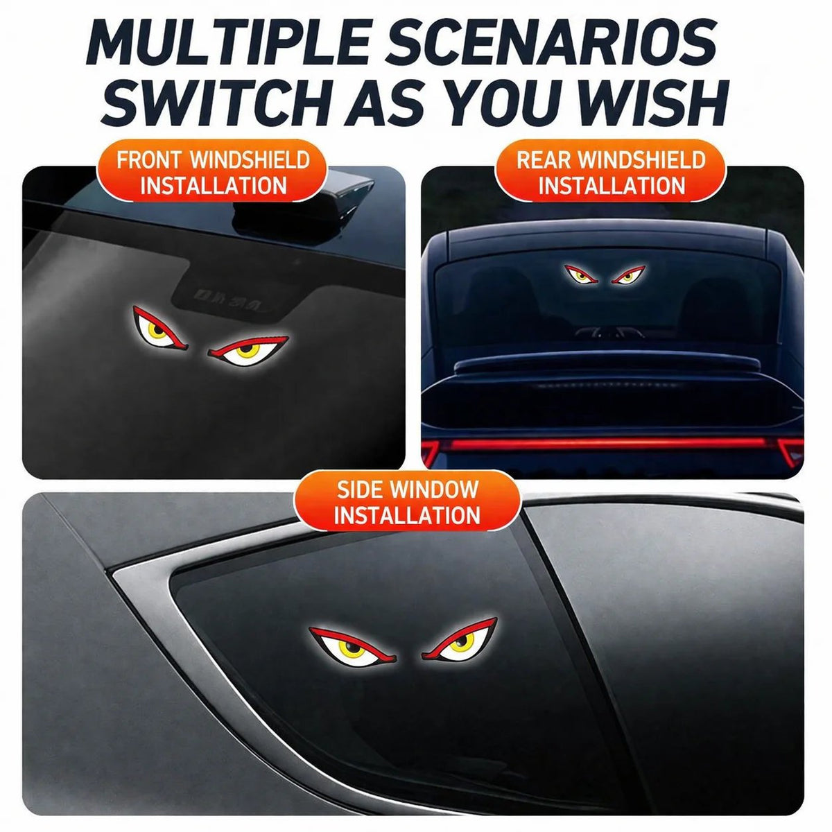 ⏰Last day Promotion -🔥Solar Demon Eye LED Car Window Light