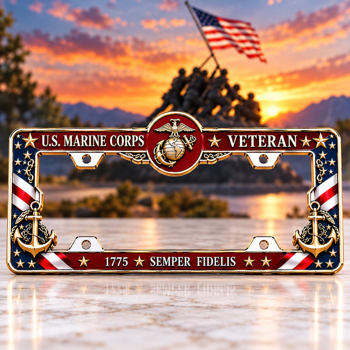 🇺🇸🦅 Honor Their Service – U.S. Military Veteran Commemorative License Plate Frame