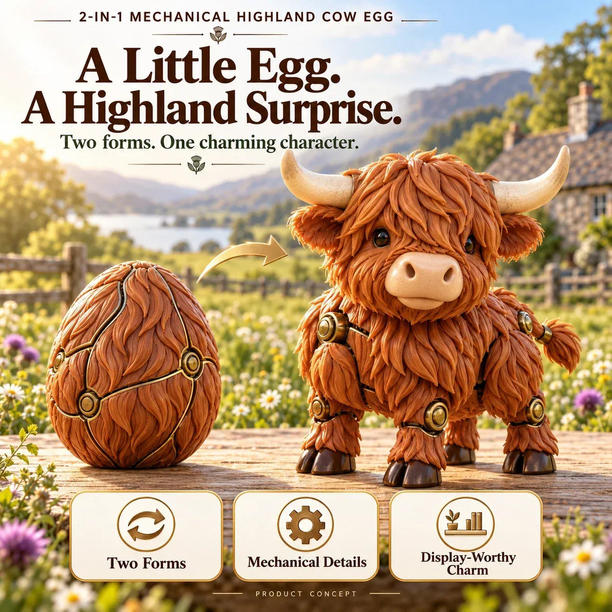 🐮 Last Day 50% OFF✨-⚙️ Watch This Little Egg Transform Into a Highland Cow! 🥚