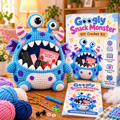👾 Last Day 50% OFF✨-🧶Cute Hungry Monster Crochet Storage Buddies for Clutter ✨