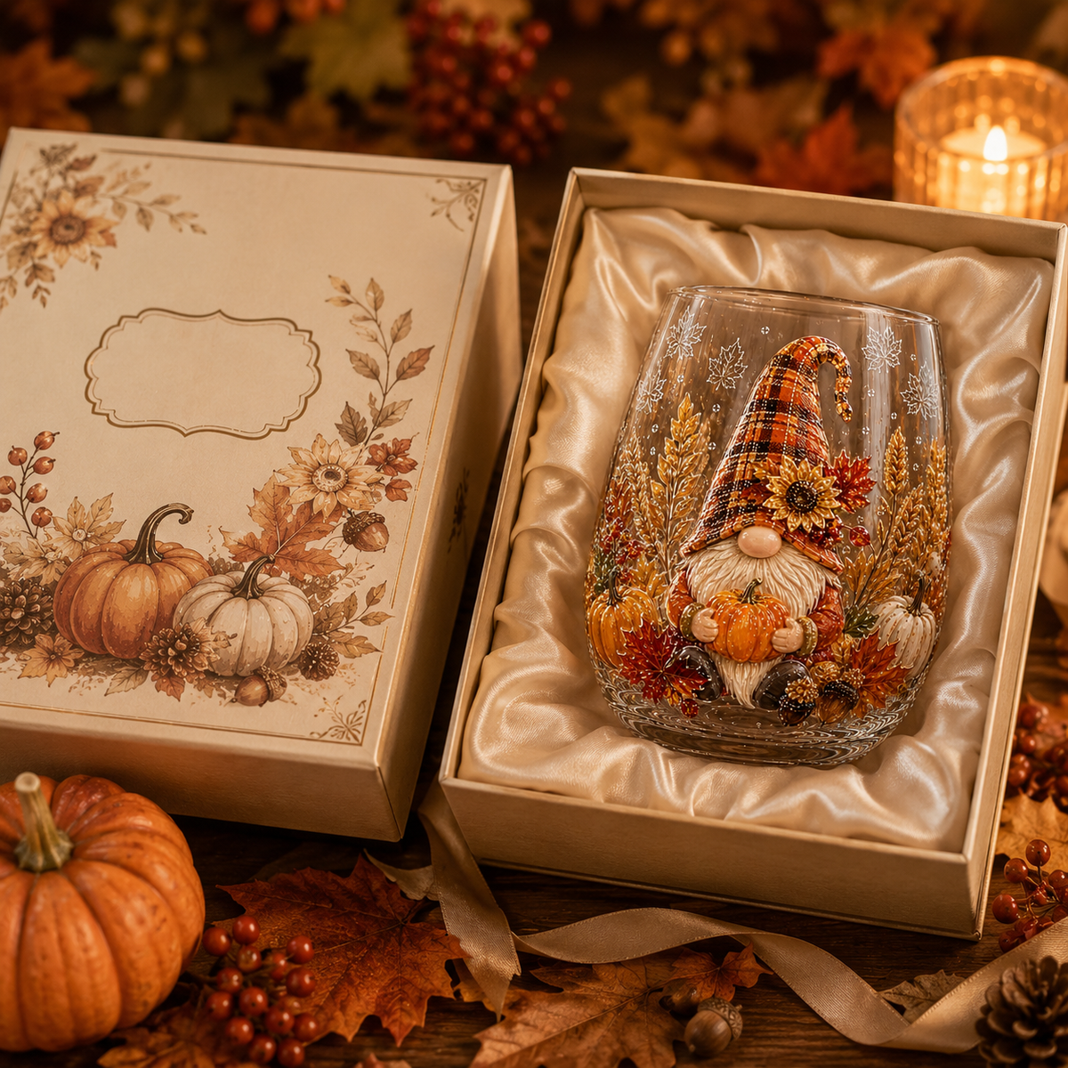 🔥 Last Day 50% OFF✨-🍂Autumn Harvest 3D Glass Cup Gift Set – 6 Festive Designs
