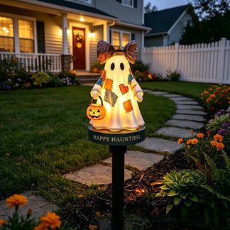 ⏰Last day Promotion 🔥-✨ Vintage Ghost Solar Garden Light Adds Spooky Charm to Your Yard 👻