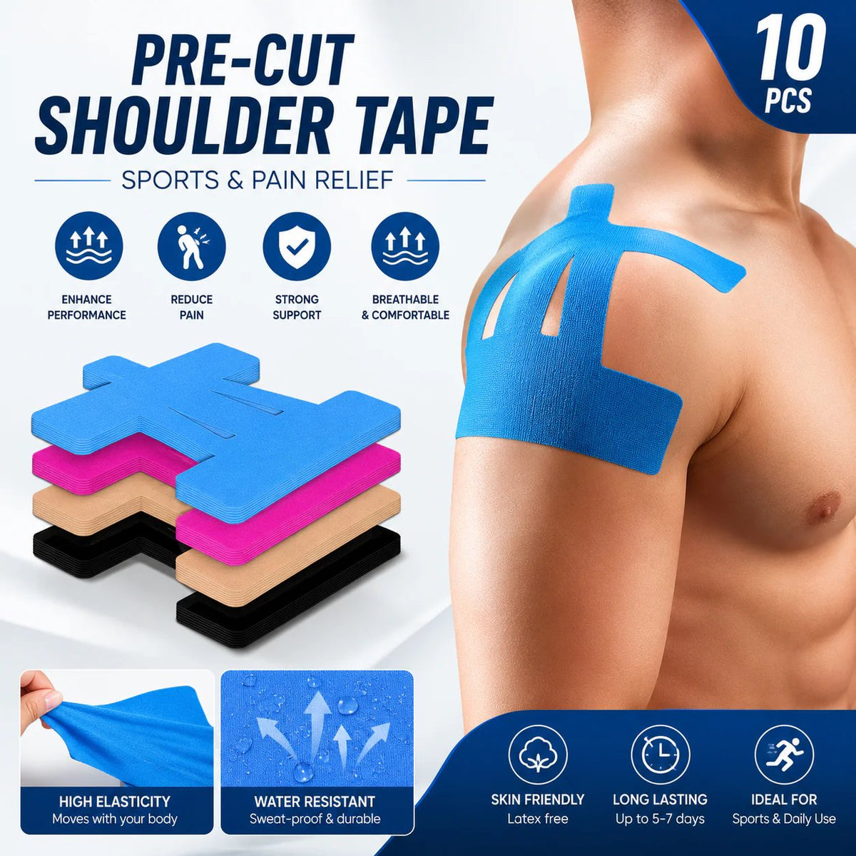 FDA-Registered Fast-Acting Shoulder & Knee Pain Relief Tape