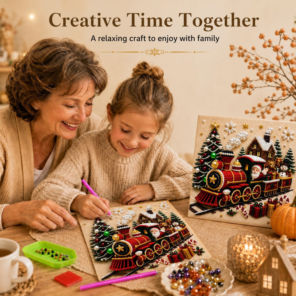 🎅🎄Premium 3D Pearl Christmas Wall Decoration Set – DIY Holiday Decor⛄️❄️