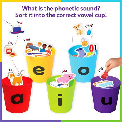 🔤 Last Day 50% OFF✨-📚Phonics Vowel Classification Toy (100+ Picture Cards) — Suitable for Kindergarteners Aged 4–7 🧩