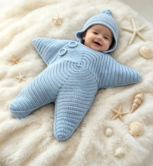 ⏰Last day Promotion 🔥-🐚 Starfish Baby Sleeping Bag — A Cozy Little Ocean Star ⭐