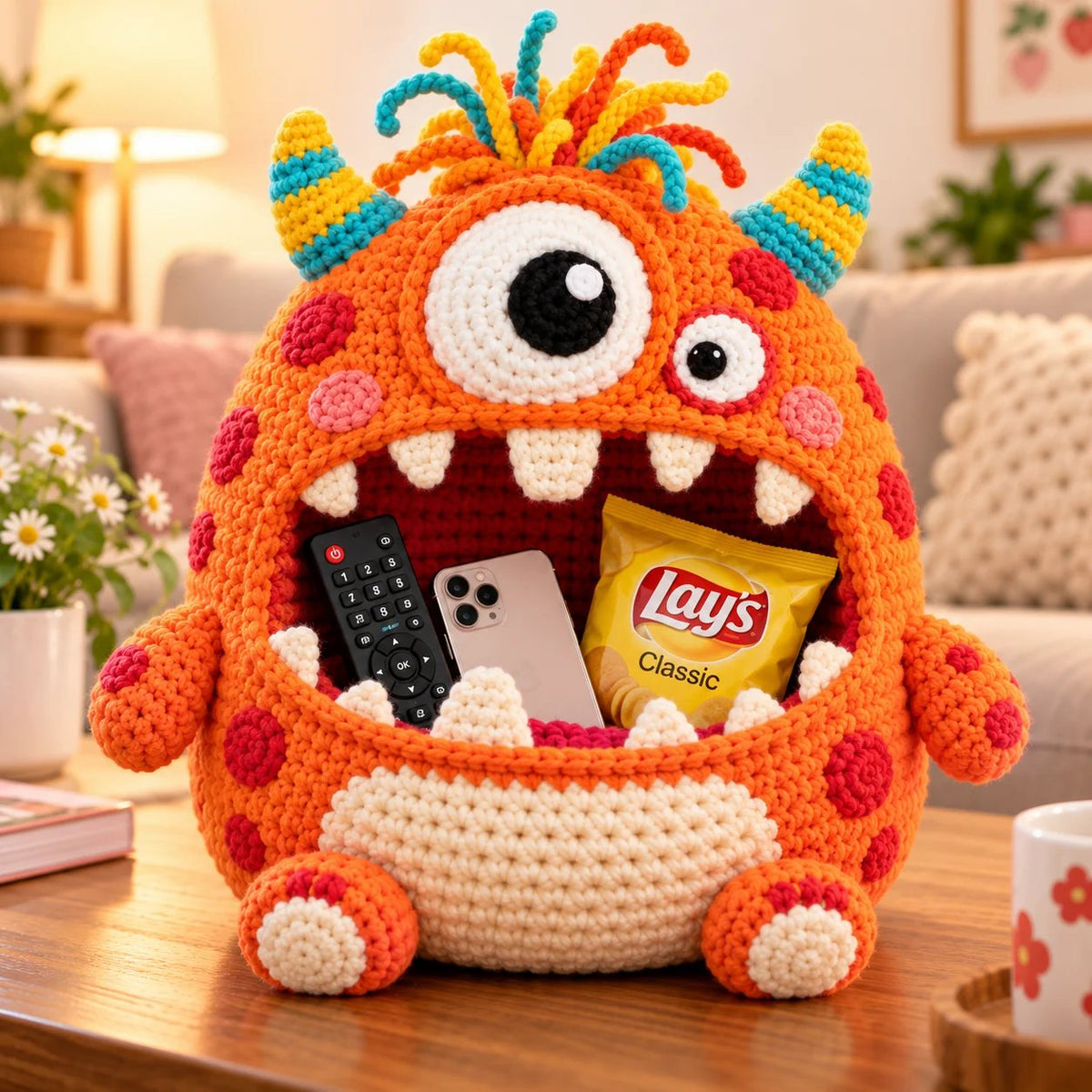 👾 Last Day 50% OFF✨-🧶Cute Hungry Monster Crochet Storage Buddies for Clutter ✨