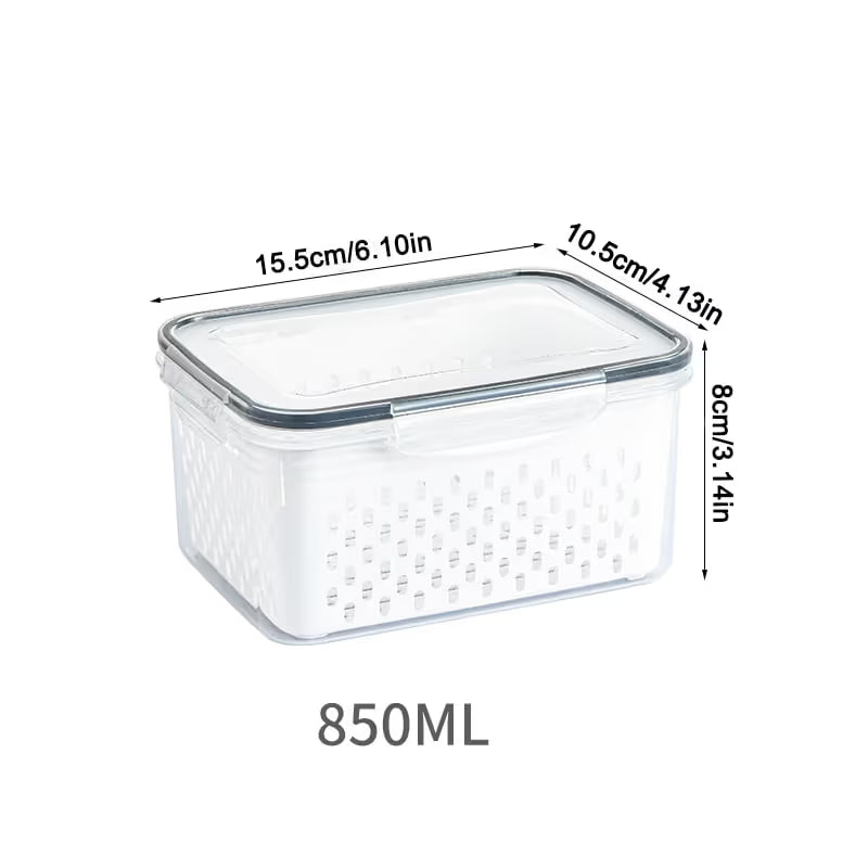 ⏰Last day Promotion 🔥-🥬 4-in-1 Draining Food Storage Container Keeps Fruits & Veggies Fresh & Organized ✨