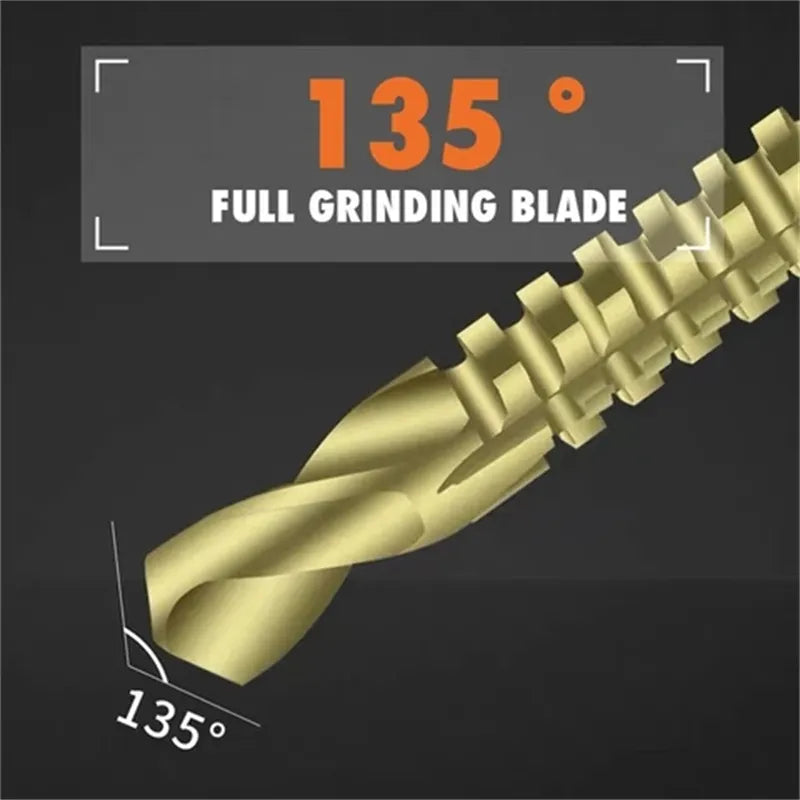Fully ground spiral flute and 135 degree point detail