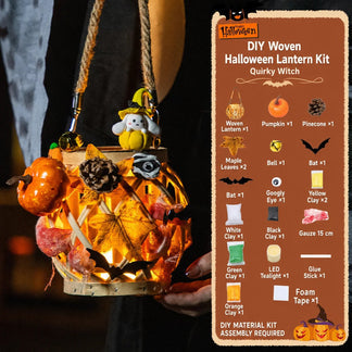⏰Last day Promotion 🔥-🎃 DIY Light-Up Halloween Trick-or-Treat Basket Kit for a Fun & Spooky Night ✨