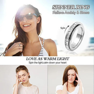 ⏰Last day Promotion 🔥-💍 Relieve Stress with This Rotating Crystal Ring Full of Meaning ✨