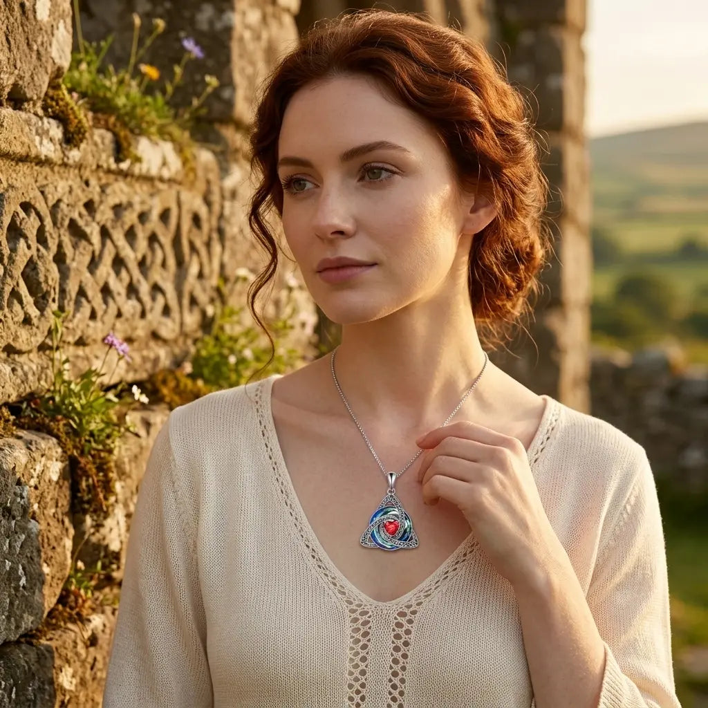 ✨ 50% OFF – Birthstone Celtic Trinity Knot Necklace – Silver-Plated Crystal Pendant Jewelry