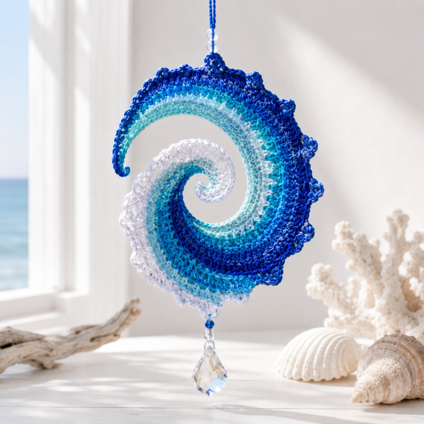 🔥 Last Day 52% OFF✨-🌊 DIY Ocean Wave Crochet Spinner For Coastal Charm 🧶💙