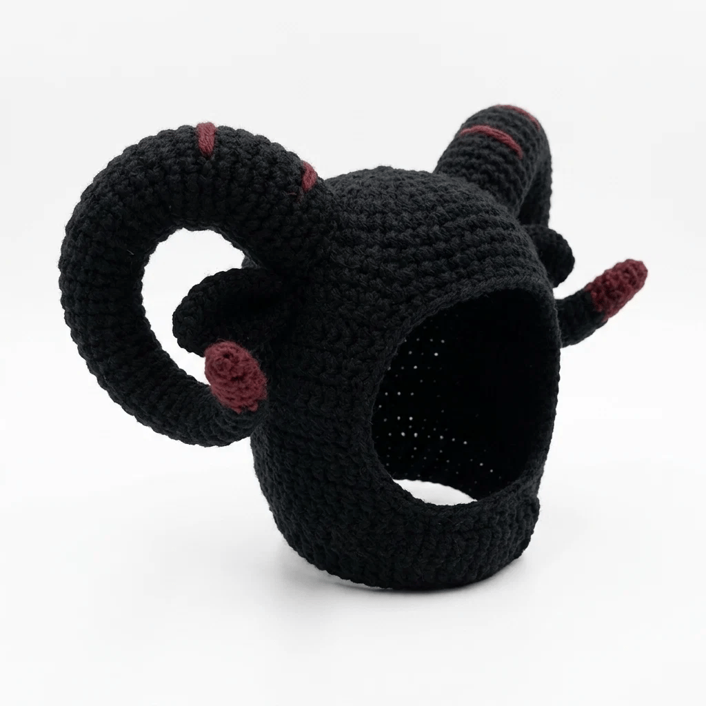 🥳HOT SALE💞50% OFF-🐱 Handmade Gothic Crochet Cat Hat for Cute, Unique & Spooky Style 🖤