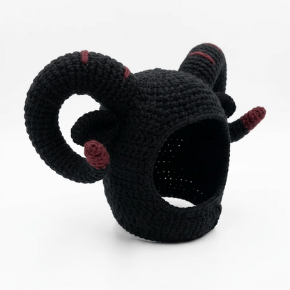 🥳HOT SALE💞50% OFF-🐱 Handmade Gothic Crochet Cat Hat for Cute, Unique & Spooky Style 🖤
