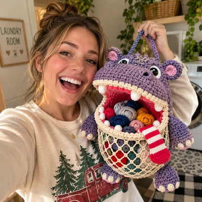 DIY Crochet Animal Sock Holder Kit | Funny Hanging Laundry Organizer & Creative Handmade Gift 🦈🐊