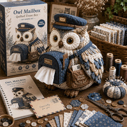🔥Last day Promotion -🦉 Charming Owl Tissue Box Cover with This Easy DIY Sewing Kit ✨