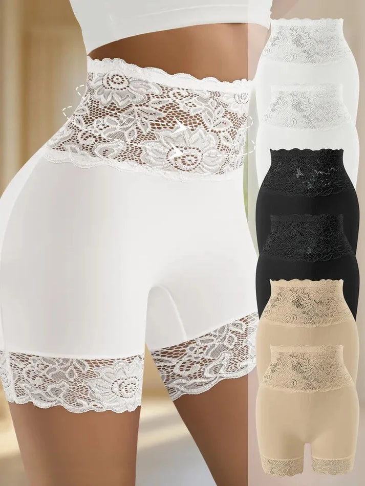 【Today's Special Offer】Women's High-Waisted Lace Shapewear Shorts – Smooth Silhouette Control