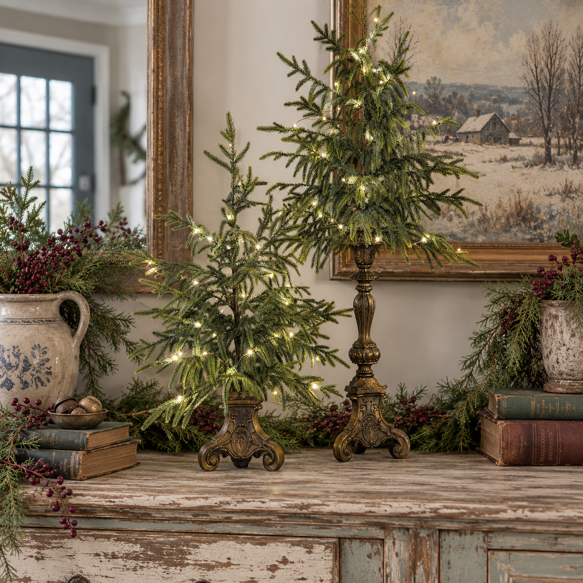 🔥 Last Day 50% OFF✨-Vintage Lighted Norfolk Pine Trees