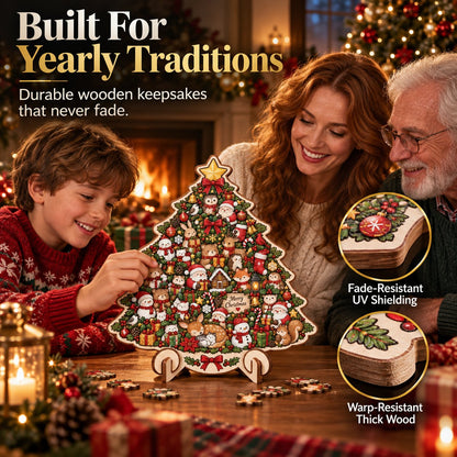 🔥 Last Day 50% OFF✨-🧩Wooden Christmas Puzzle with Stand – 8 Festive Designs to Build & Display 🎄