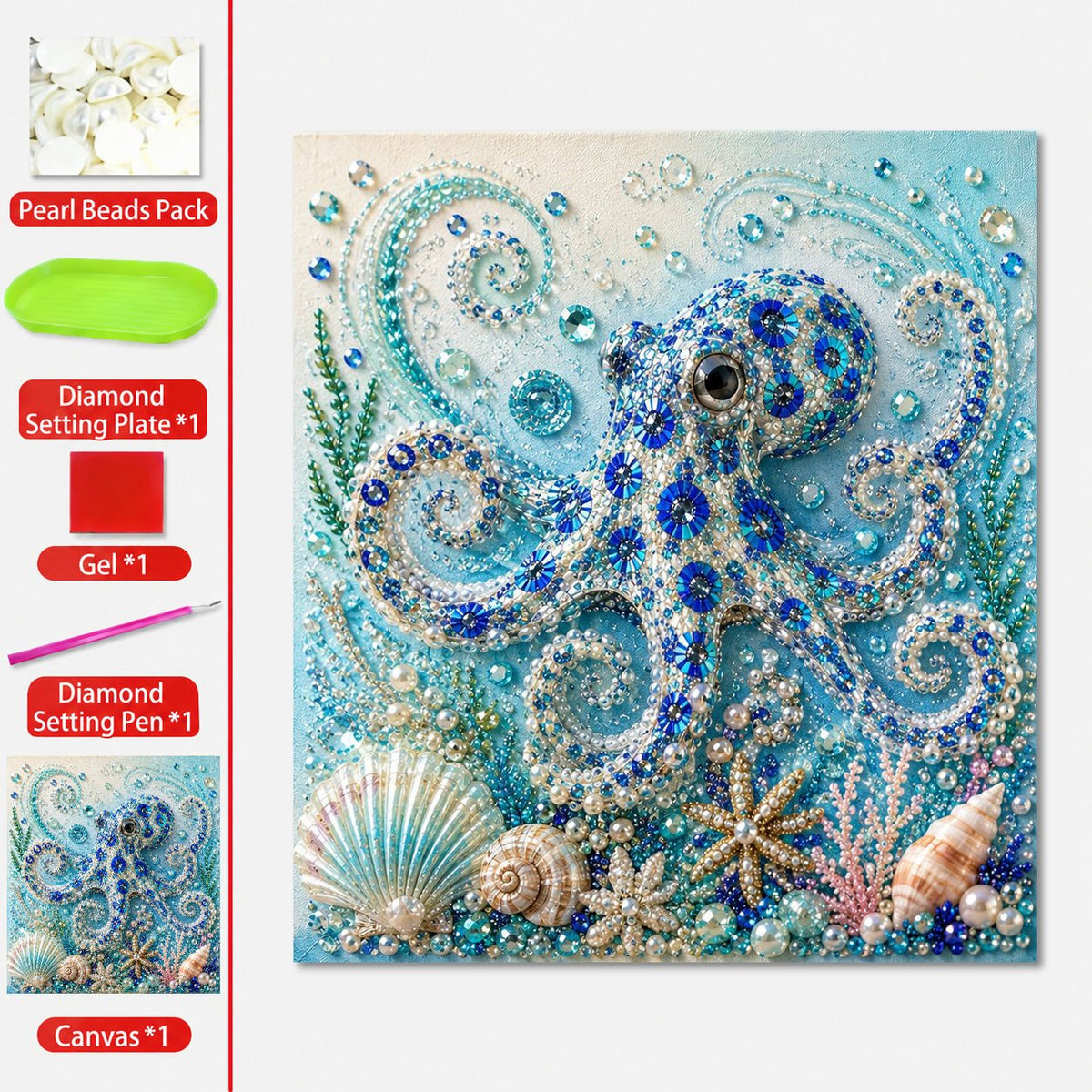🌊✨ Ocean-Themed Pearl Art DIY Kit — Create Enchanting Coastal-Style Art