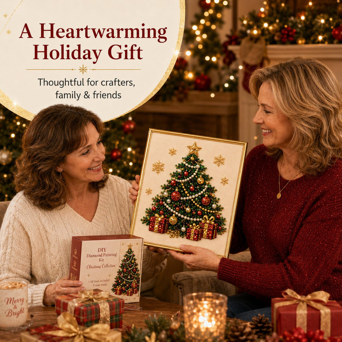 DIY Christmas Pearl Diamond Painting Art Kit With Frame Relaxing & Beginner-Friendly
