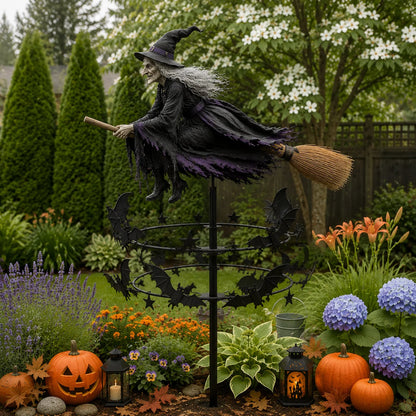 🦇 Holiday Celebration 50% OFF ✨-🧙‍♀️Enchanted Witch Garden Wind Spinner for Magical Halloween Yard 🎃
