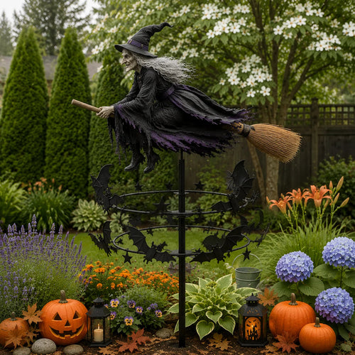 🦇 Holiday Celebration 50% OFF ✨-🧙‍♀️Enchanted Witch Garden Wind Spinner for Magical Halloween Yard 🎃