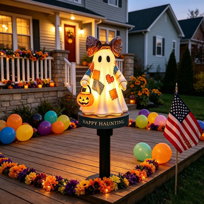 ⏰Last day Promotion 🔥-✨ Vintage Ghost Solar Garden Light Adds Spooky Charm to Your Yard 👻