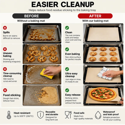 🍗 Last day Promotion ✨-Bake Mess-Free with This Clever Snap-On Silicone Mat! ✨