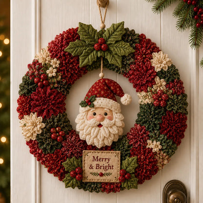 🧶Holiday Celebration 50% OFF ⭐-🎄 3D Fabric Poke Wreath DIY Kit for Fun Holiday Crafting✨