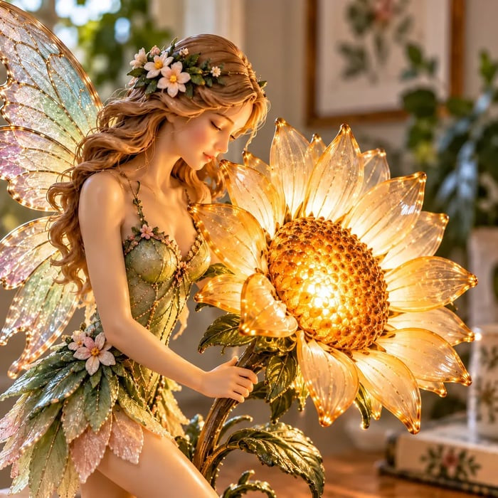 🌻Enchanted Sunflower Fairy Lamp