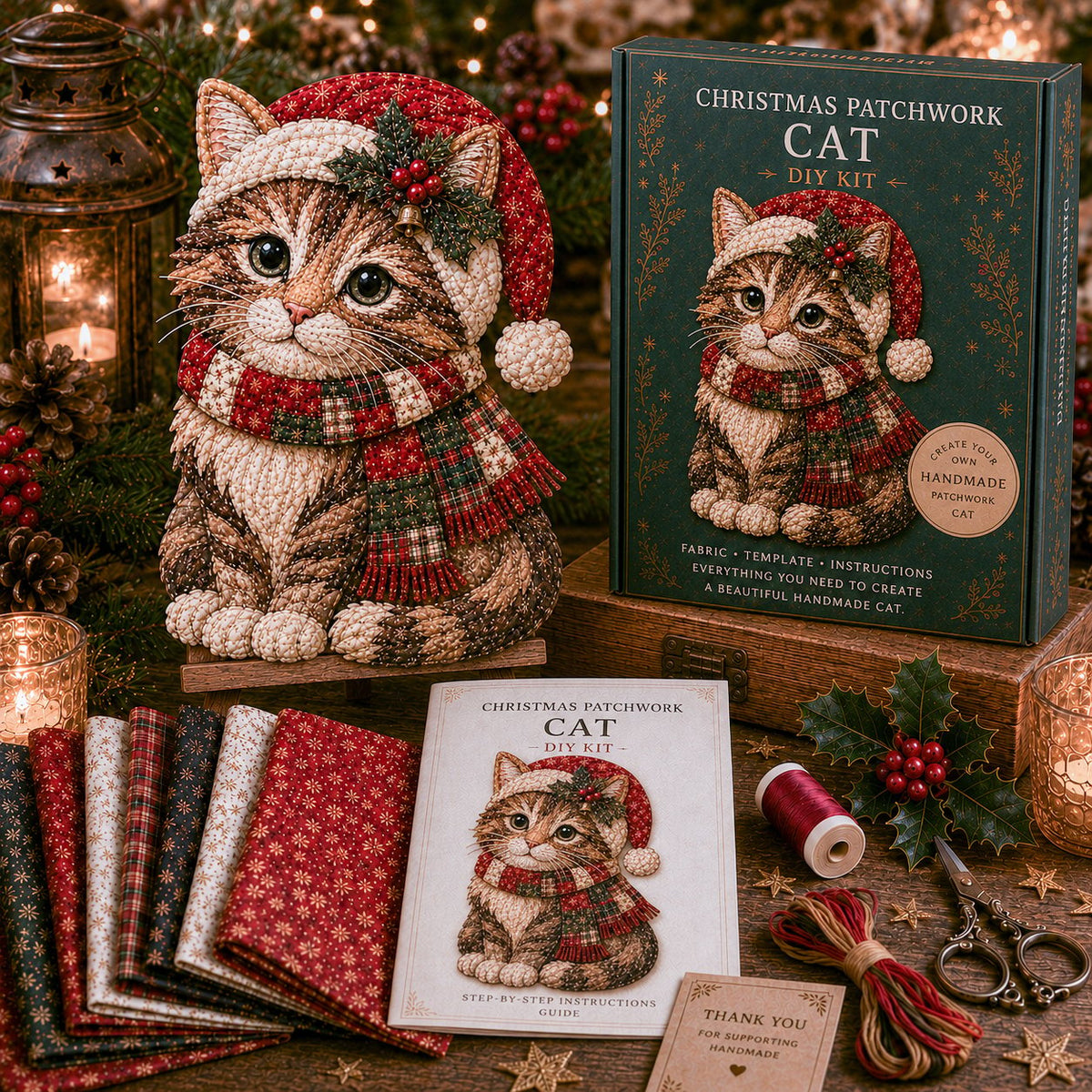 🔥 Holiday Celebration 50% OFF ✨-🎅Christmas Patchwork Fabric DIY Decor Kit for Fun Holiday Crafting & Festive Home Decor 🎄