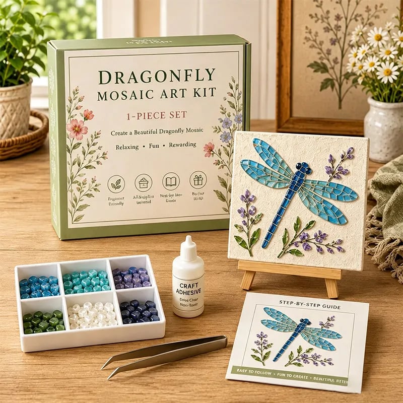 🌿Watering Can Mosaic Art Kit | Beginner-Friendly Floral DIY Craft with Vibrant Mosaic Beads & Sturdy Display Base✨