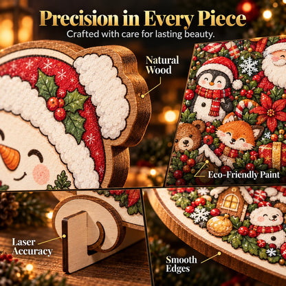 🔥 Last Day 50% OFF✨-🧩Wooden Christmas Puzzle with Stand – 8 Festive Designs to Build & Display 🎄