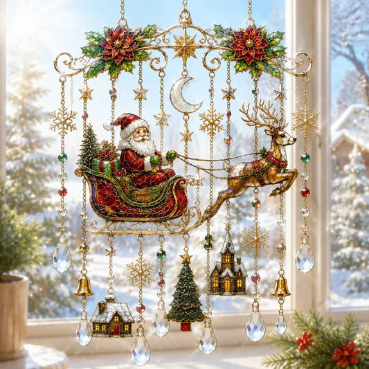 🔥Last Day 50% OFF - Handmade Christmas Stained Glass Window Hanging